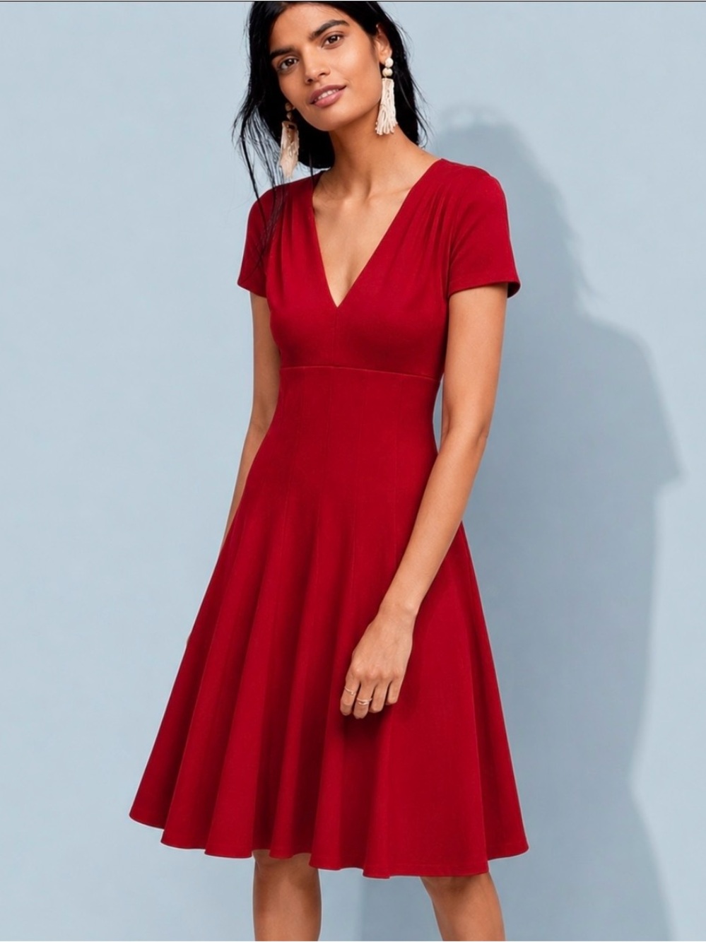 Anthropologie MAEVE Lincoln Center Red Mini Dress XS